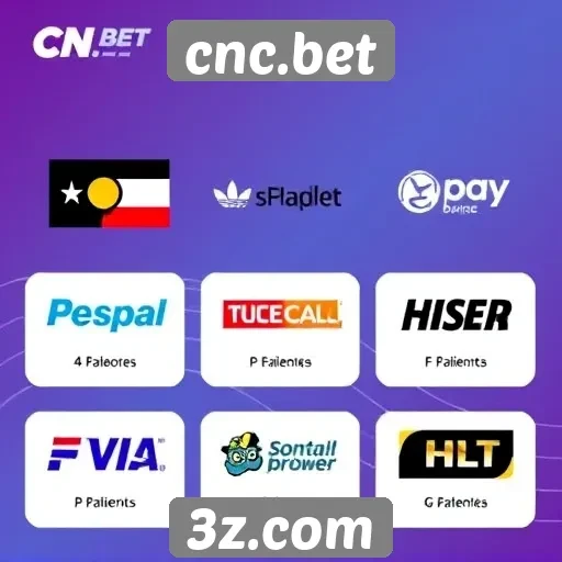 Variedade de métodos de pagamento no cnc.bet