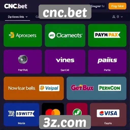 Opções de pagamento no site cnc.bet