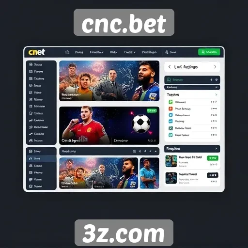 Interface do usuário no site cnc.bet é intuitiva